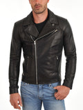 Biker Jacket - Men Real Lambskin Leather Jacket KM087 - Koza Leathers