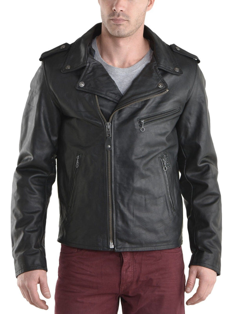 Biker Jacket - Men Real Lambskin Leather Jacket KM088 - Koza Leathers