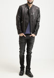 Biker Jacket - Men Real Lambskin Leather Jacket KM089 - Koza Leathers