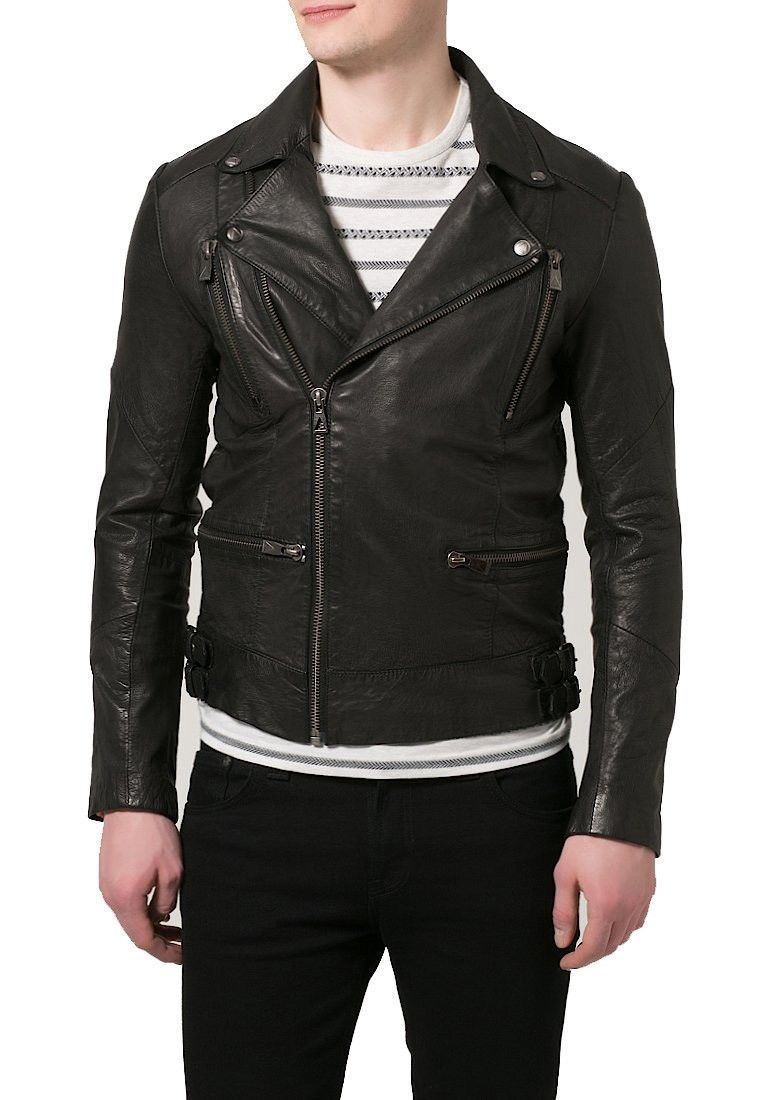 Biker Jacket - Men Real Lambskin Leather Jacket KM090 - Koza Leathers