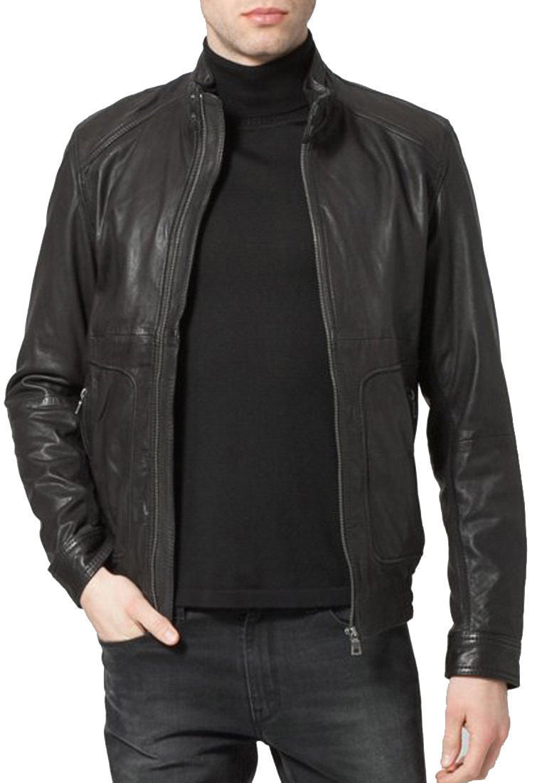Biker Jacket - Men Real Lambskin Leather Jacket KM092 - Koza Leathers