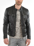 Biker Jacket - Men Real Lambskin Leather Jacket KM096 - Koza Leathers