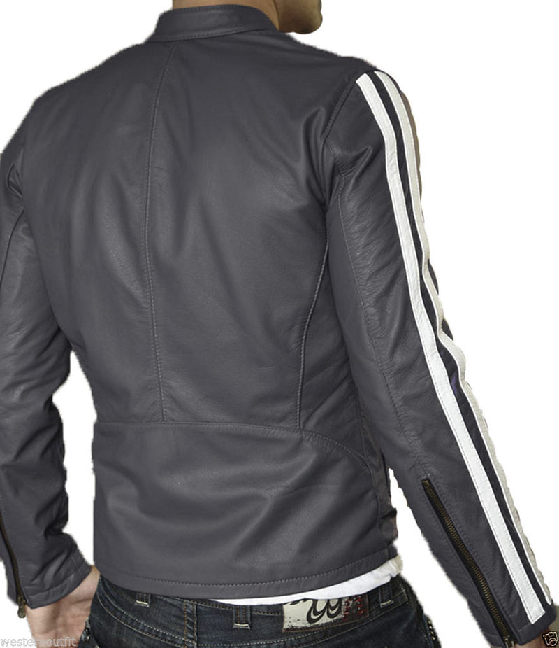 Biker Jacket - Men Real Lambskin Leather Jacket KM050 - Koza Leathers