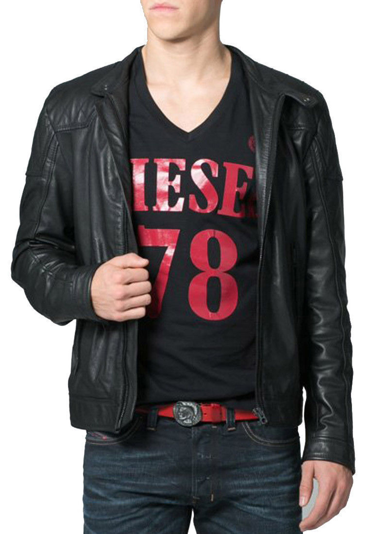 Biker Jacket - Men Real Lambskin Leather Jacket KM098 - Koza Leathers
