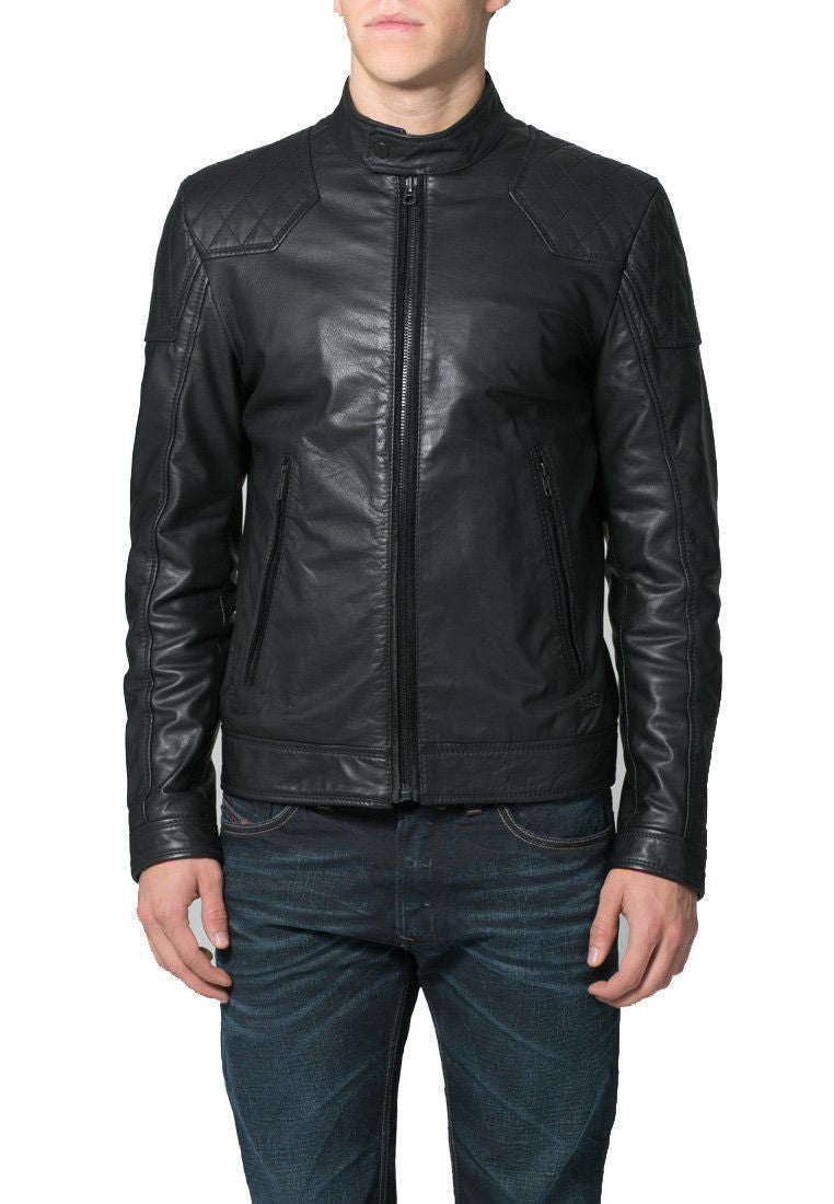 Biker Jacket - Men Real Lambskin Leather Jacket KM098 - Koza Leathers