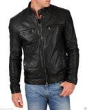 Biker Jacket - Men Real Lambskin Leather Jacket KM101 - Koza Leathers