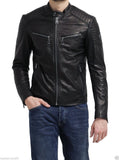 Biker Jacket - Men Real Lambskin Leather Jacket KM104 - Koza Leathers