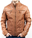 Biker Jacket - Men Real Lambskin Leather Jacket KM034 - Koza Leathers