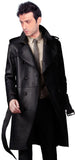 KL Koza Leathers Men's Leather Trench Coat Genuine Lambskin Trench Jacket TR01