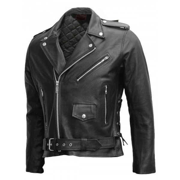 Biker Jacket - Men Real Lambskin Leather Jacket KM053 - Koza Leathers