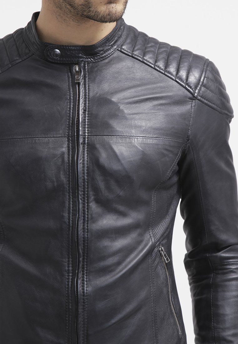 Biker Jacket - Men Real Lambskin Leather Jacket KM106 - Koza Leathers