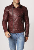 Biker Jacket - Men Real Lambskin Leather Jacket KM108 - Koza Leathers