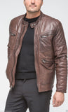 Biker Jacket - Men Real Lambskin Leather Jacket KM110 - Koza Leathers