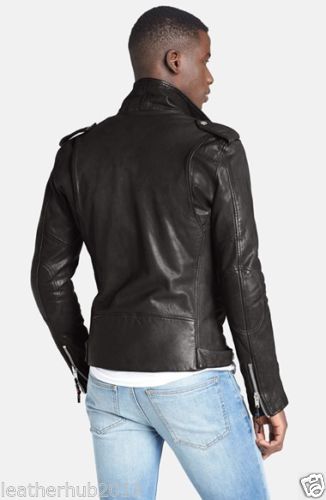 Biker Jacket - Men Real Lambskin Leather Jacket KM054 - Koza Leathers