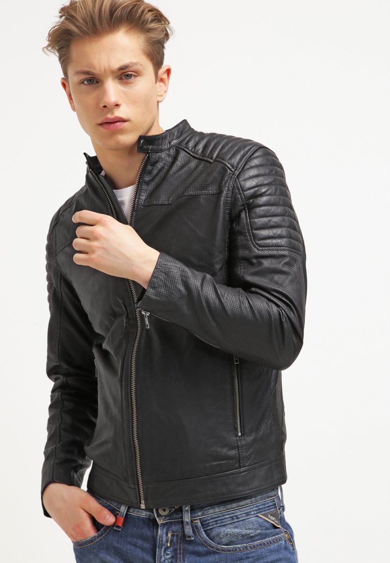 Biker Jacket - Men Real Lambskin Leather Jacket KM112 - Koza Leathers
