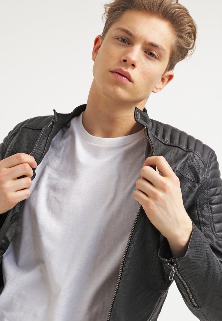 Biker Jacket - Men Real Lambskin Leather Jacket KM112 - Koza Leathers