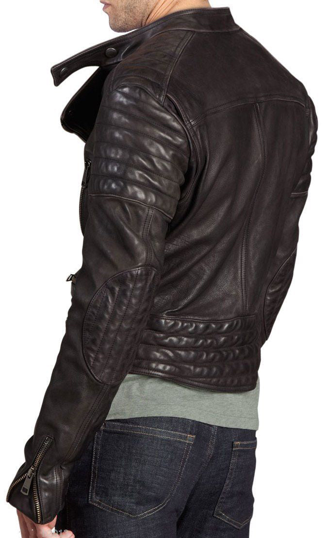 Biker Jacket - Men Real Lambskin Leather Jacket KM055 - Koza Leathers