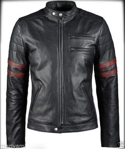 Biker Jacket - Men Real Lambskin Leather Jacket KM115 - Koza Leathers