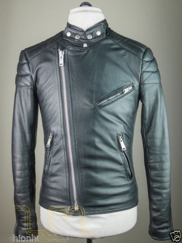 Biker Jacket - Men Real Lambskin Leather Jacket KM116 - Koza Leathers