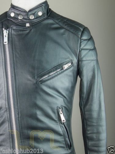 Biker Jacket - Men Real Lambskin Leather Jacket KM116 - Koza Leathers