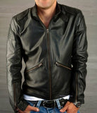Biker Jacket - Men Real Lambskin Leather Jacket KM117 - Koza Leathers