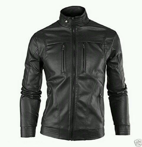 Biker Jacket - Men Real Lambskin Leather Jacket KM120 - Koza Leathers