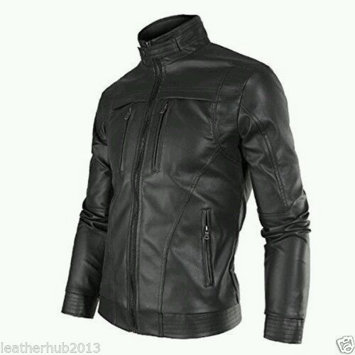 Biker Jacket - Men Real Lambskin Leather Jacket KM120 - Koza Leathers