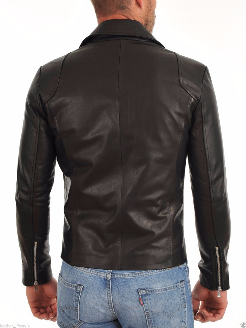 Biker Jacket - Men Real Lambskin Leather Jacket KM121 - Koza Leathers