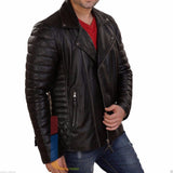 Biker Jacket - Men Real Lambskin Leather Jacket KM125 - Koza Leathers