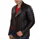 Biker Jacket - Men Real Lambskin Leather Jacket KM125 - Koza Leathers