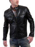 Biker Jacket - Men Real Lambskin Leather Jacket KM126 - Koza Leathers