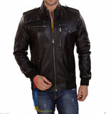 Biker Jacket - Men Real Lambskin Leather Jacket KM127 - Koza Leathers