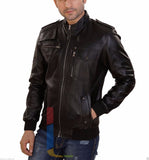Biker Jacket - Men Real Lambskin Leather Jacket KM127 - Koza Leathers