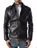 Biker Jacket - Men Real Lambskin Leather Jacket KM129 - Koza Leathers