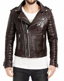 Biker Jacket - Men Real Lambskin Leather Jacket KM056 - Koza Leathers