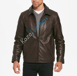 Koza Leathers Men's Genuine Lambskin Bomber Leather Jacket NJ005