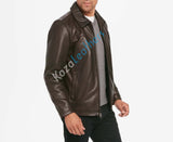 Koza Leathers Men's Genuine Lambskin Bomber Leather Jacket NJ005