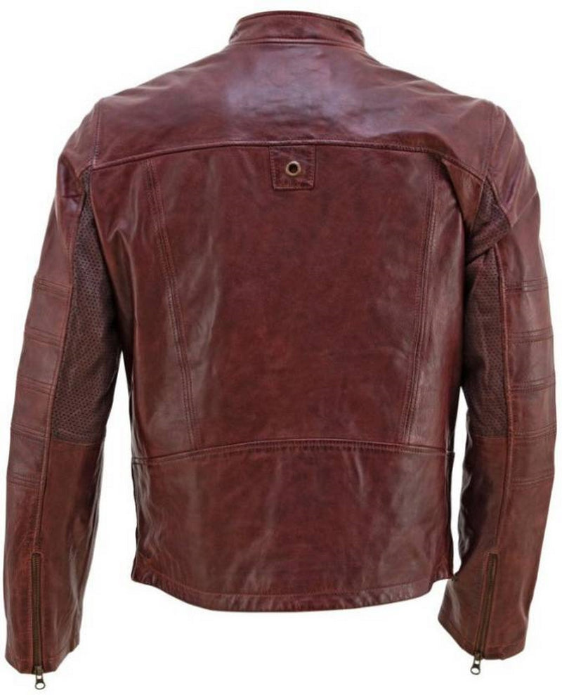Biker Jacket - Men Real Lambskin Motorcycle Leather Biker Jacket KM379 - Koza Leathers