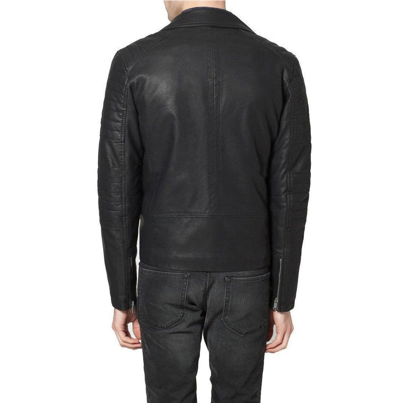 Biker Jacket - Men Real Lambskin Motorcycle Leather Biker Jacket KM310 - Koza Leathers