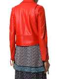 Biker / Motorcycle Jacket - Women Real Lambskin Leather Biker Jacket KW539 - Koza Leathers