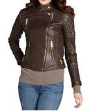 Biker / Motorcycle Jacket - Women Real Lambskin Leather Jacket KW013 - Koza Leathers