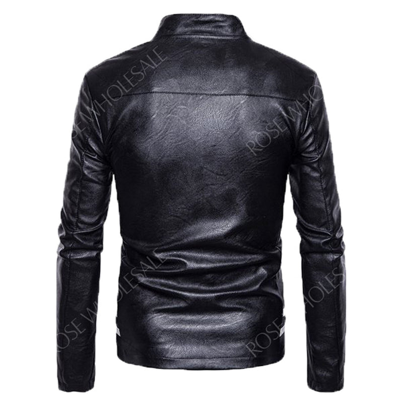 Biker Jacket - Men Real Lambskin Motorcycle Leather Biker Jacket KM581 - Koza Leathers