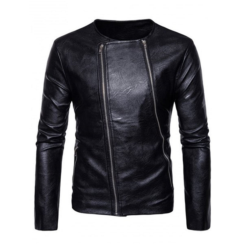 Biker Jacket - Men Real Lambskin Motorcycle Leather Biker Jacket KM582 - Koza Leathers