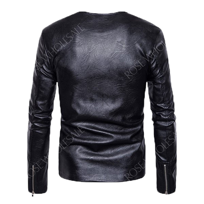 Biker Jacket - Men Real Lambskin Motorcycle Leather Biker Jacket KM582 - Koza Leathers