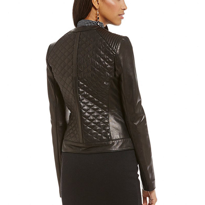 Biker / Motorcycle Jacket - Women Real Lambskin Leather Biker Jacket KW459 - Koza Leathers