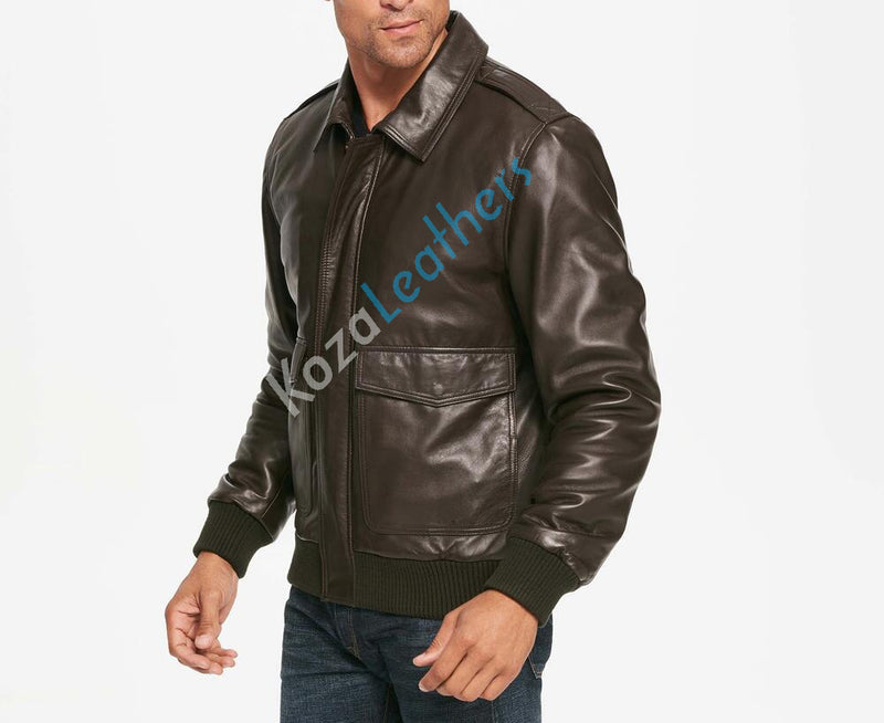Biker Jacket - Men Real Lambskin Motorcycle Leather Biker Jacket KM161 - Koza Leathers