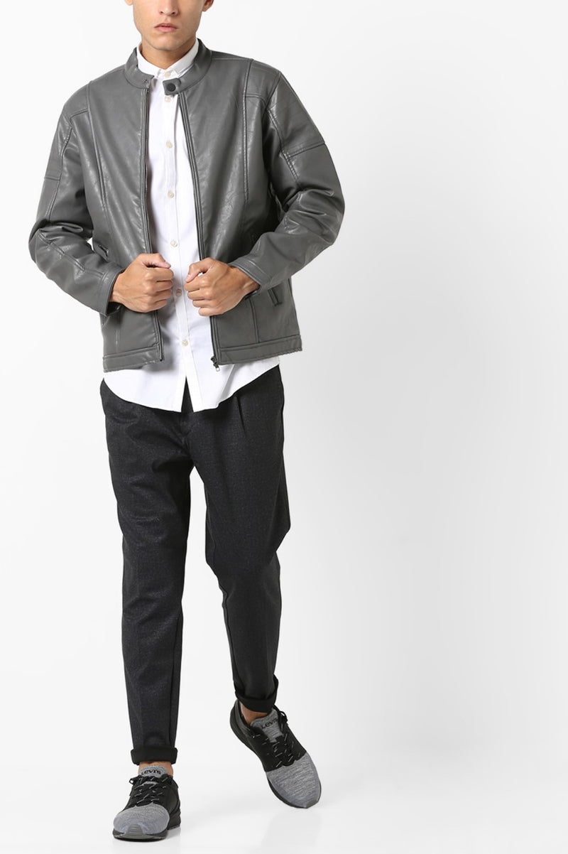 Biker Jacket - Men Real Lambskin Motorcycle Leather Biker Jacket KM617 - Koza Leathers