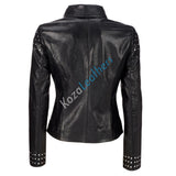 Biker / Motorcycle Jacket - Women Real Lambskin Leather Biker Jacket KW111 - Koza Leathers