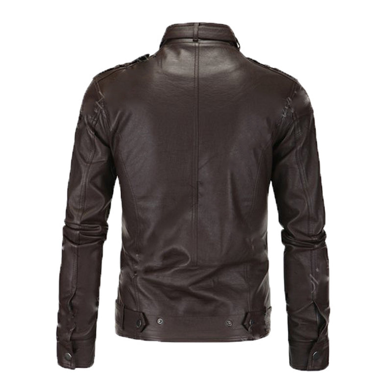 Biker Jacket - Men Real Lambskin Motorcycle Leather Biker Jacket KM583 - Koza Leathers