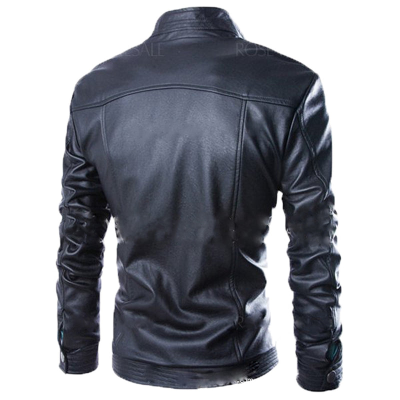 Biker Jacket - Men Real Lambskin Motorcycle Leather Biker Jacket KM584 - Koza Leathers